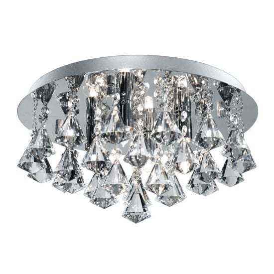 Hanna 4 Light Crystal Ceiling Light In Chrome