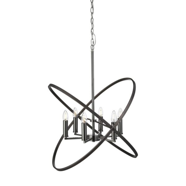 Hoopla 6 Light Ceiling Pendant Light In Pewter