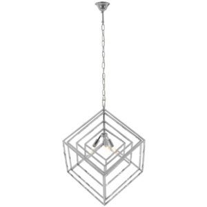 Kamloops Multi Box Chandelier Ceiling Light In Silver Nickel