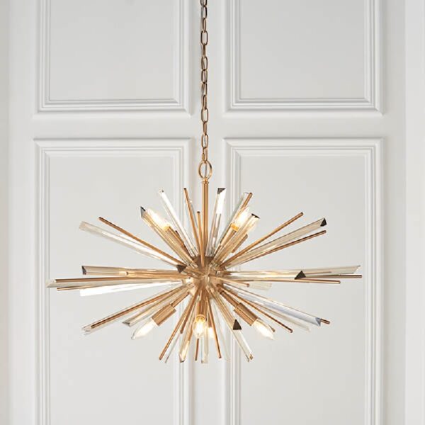 Laconia Prism Glass Pendant Ceiling Light In Champagne