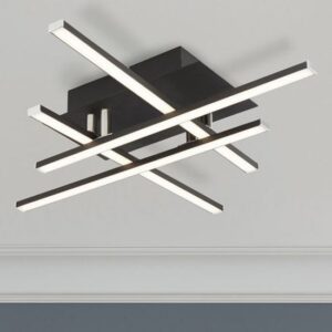 Matrix LED 4 Integrated Crosshatch Ceiling Light In Matt Black