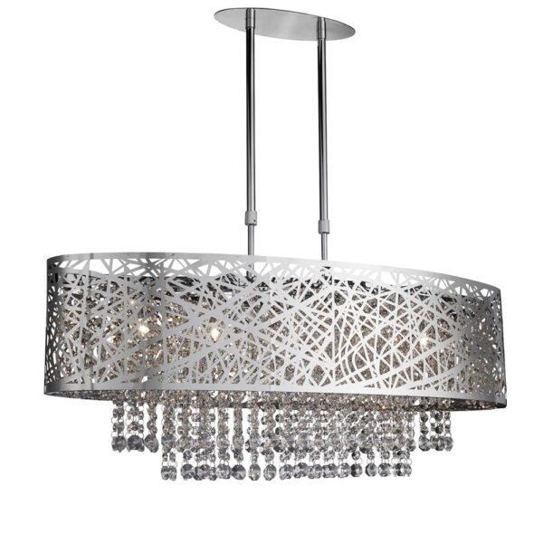 Mica 5 Light Ceiling Semi Flush Light In Chrome