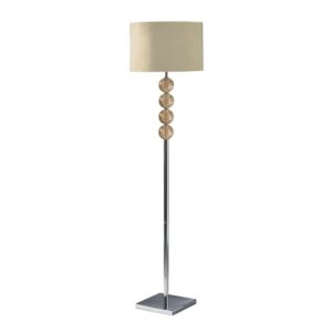 Miscona Cream Suede Fabric Shade Floor Lamp With Chrome Base