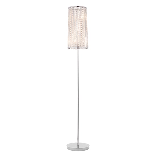 Sophia 3 Lights Clear Crystal Floor Lamp In Chrome