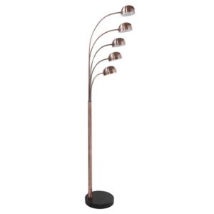 Tupelo Floor Lamp In Brown With Black Marble Base