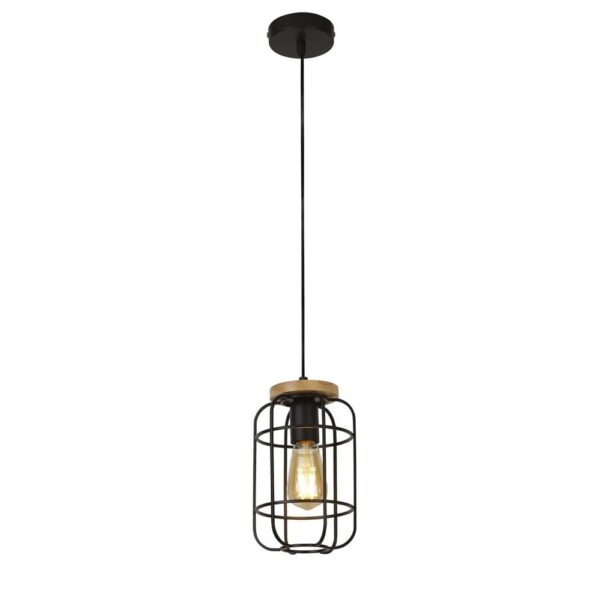 Vision Cage Style Ceiling Pendant Light In Matt Black